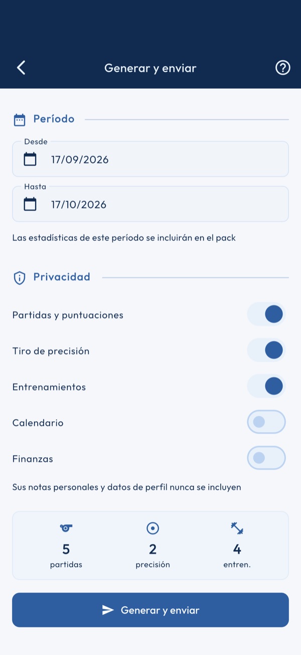 Enviar mis estadísticas
