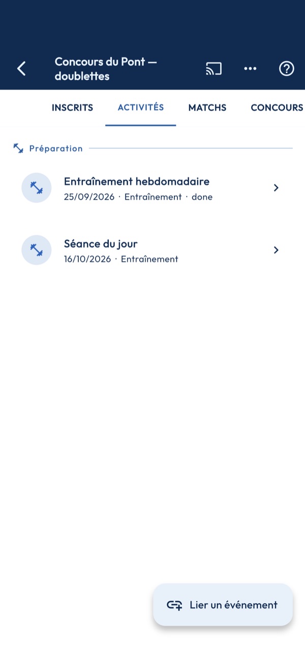 Activités liées