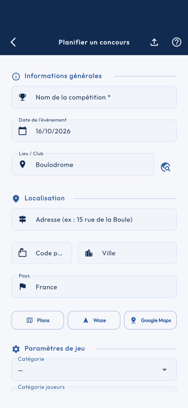 Configurer un concours
