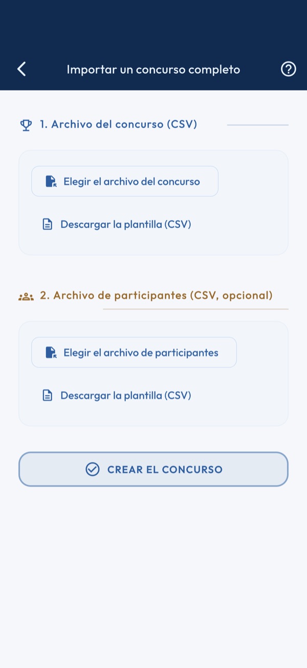 Importar un concurso