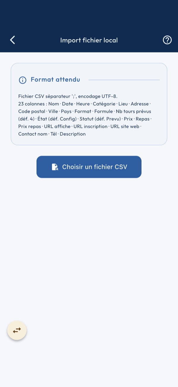 Import d'un fichier