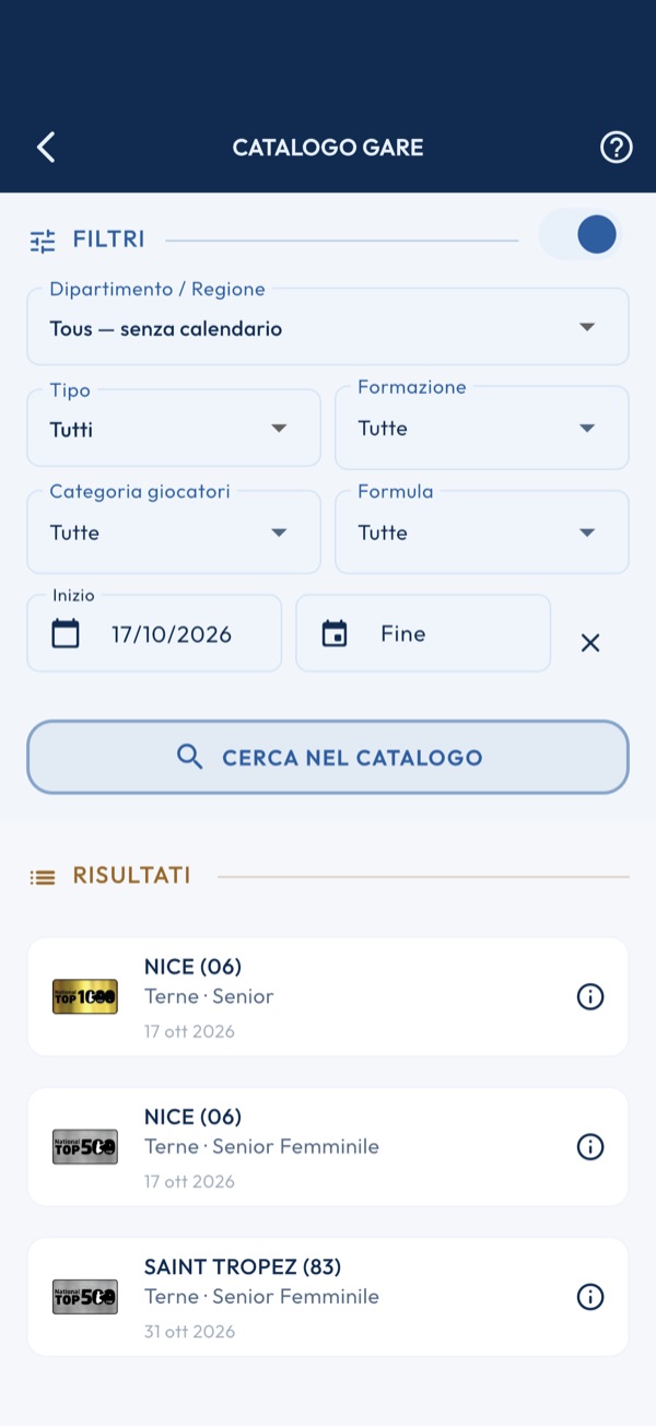 Catalogo del server
