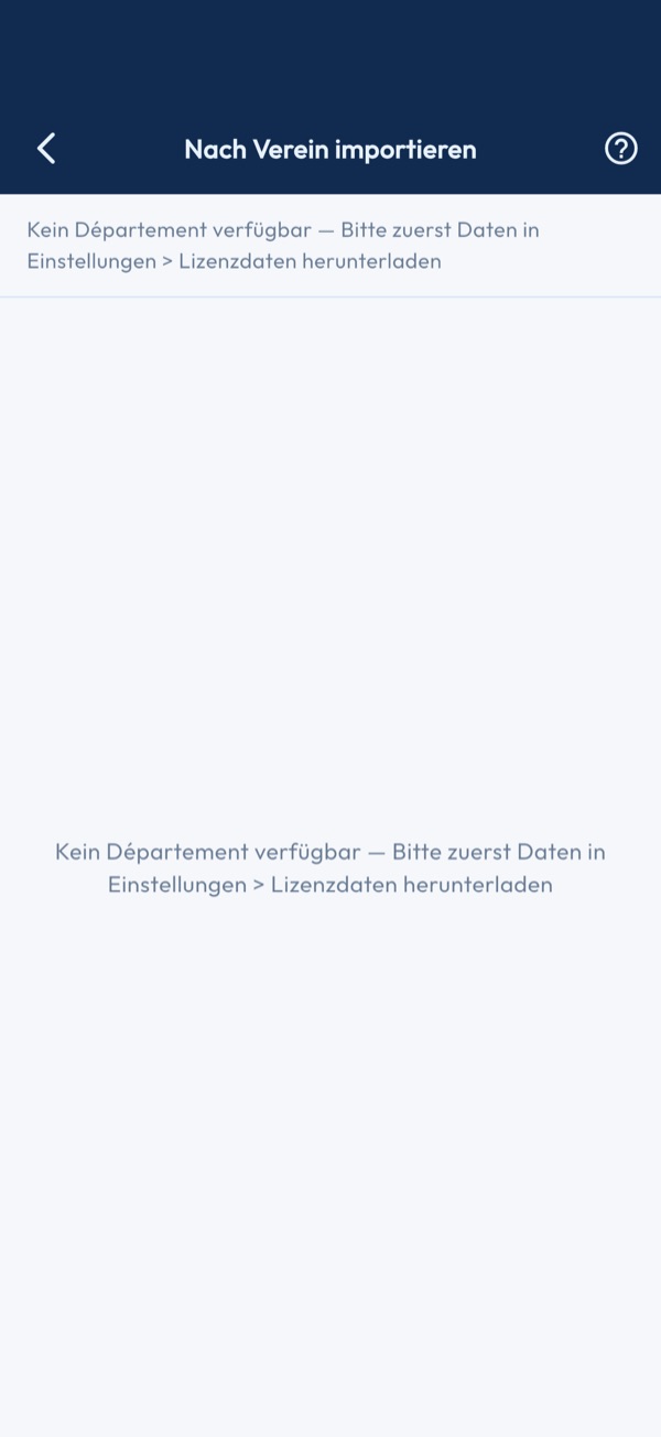 Import nach Verein