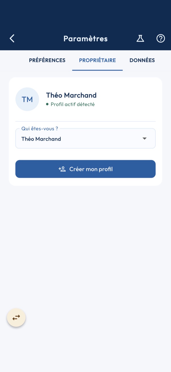 Profil propriétaire